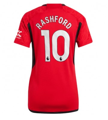 Lacne Ženy Futbalové dres Manchester United Marcus Rashford #10 2023-24 Krátky Rukáv - Domáci